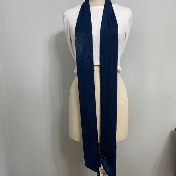 Echo Navy Satin Neck Scarf - Picture 2 of 6